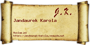 Jandaurek Karola névjegykártya